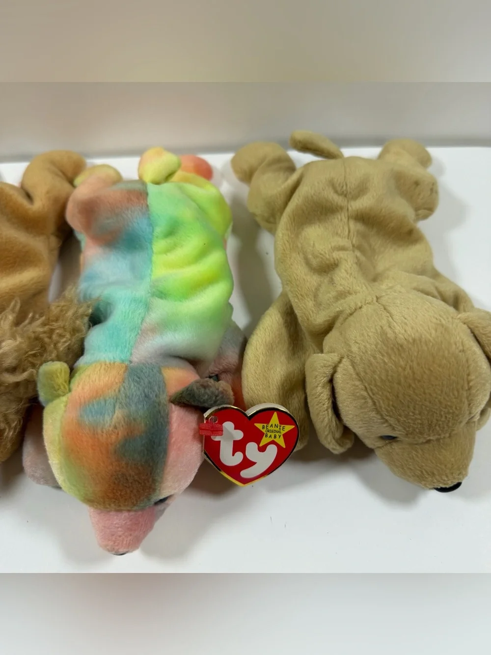 Ty Plush Small Dog Assortment - Tan, Multicolor & Light Brown